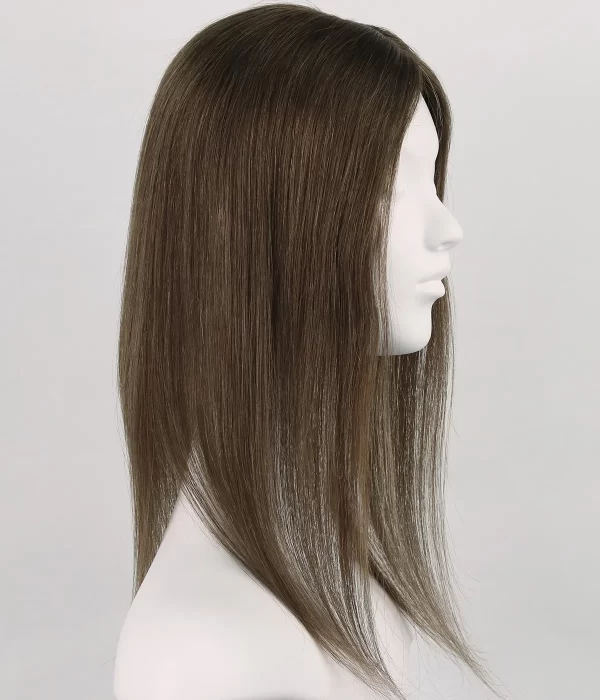 Anne - 6"x6" Silk Part Human Hair Topper with Full Hand-tied Fish Net Around | Micro Line Topper | Hair Loss Integration System - Image 10