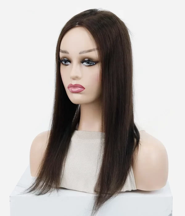 Karen - 2.75"x6" Full Mono Human Hair Topper for Thinning Hairline | Low Density - Image 3