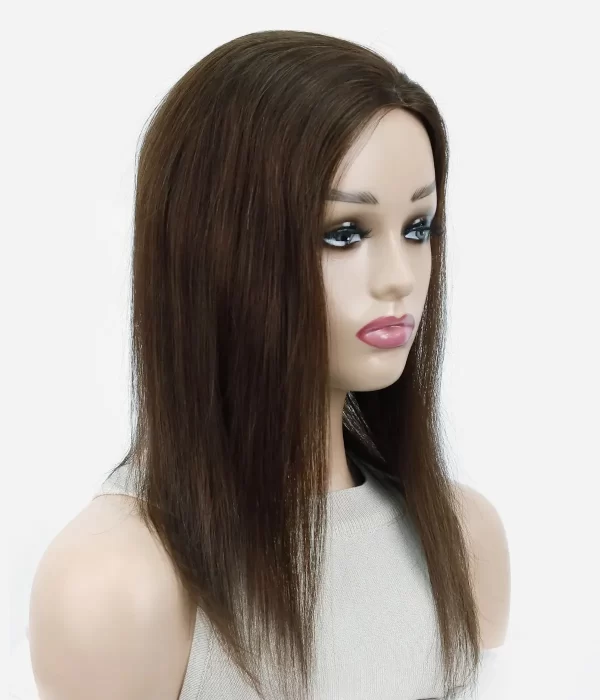 Karen - 2.75"x6" Full Mono Human Hair Topper for Thinning Hairline | Low Density - Image 4