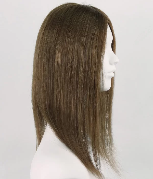Anne - 6"x6" Silk Part Human Hair Topper with Full Hand-tied Fish Net Around | Micro Line Topper | Hair Loss Integration System - Image 7