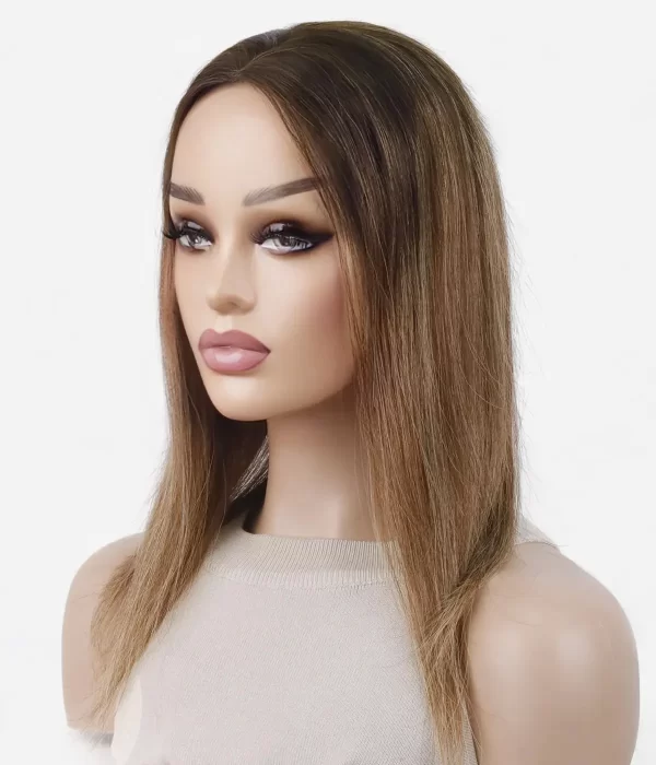 Karen - 2.75"x6" Full Mono Human Hair Topper for Thinning Hairline | Low Density - Image 7