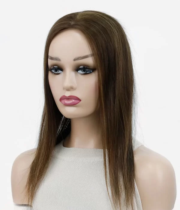 Karen - 2.75"x6" Full Mono Human Hair Topper for Thinning Hairline | Low Density - Image 8