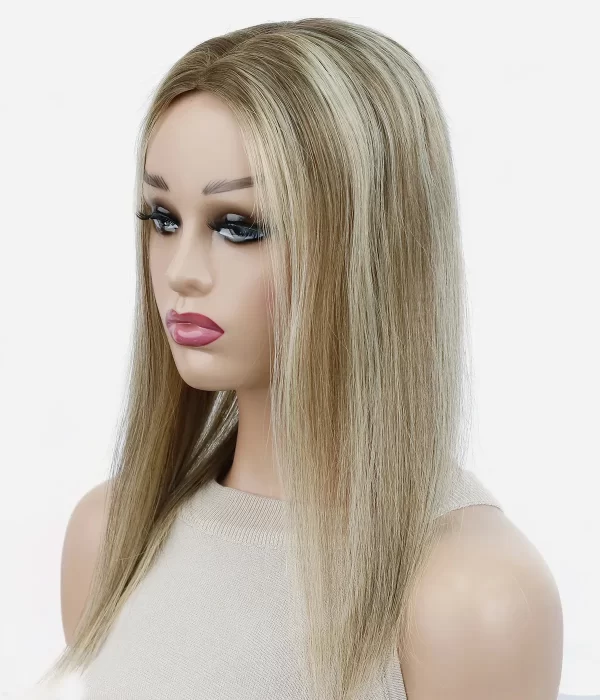 Karen - 2.75"x6" Full Mono Human Hair Topper for Thinning Hairline | Low Density - Image 9