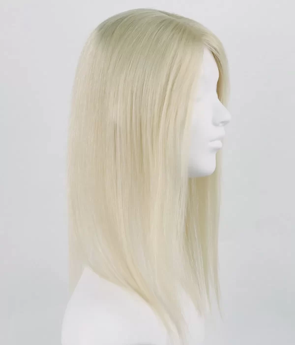 Anne - 6"x6" Silk Part Human Hair Topper with Full Hand-tied Fish Net Around | Micro Line Topper | Hair Loss Integration System - Image 4