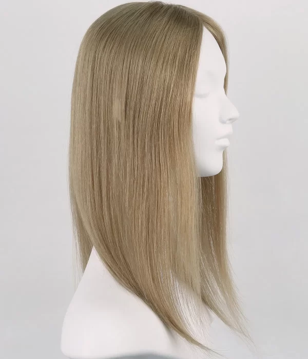 Anne - 6"x6" Silk Part Human Hair Topper with Full Hand-tied Fish Net Around | Micro Line Topper | Hair Loss Integration System - Image 5