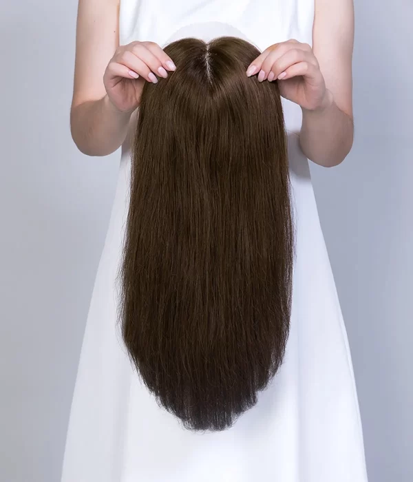 Justine - 6"x7" Full Silk Base European Human Hair Topper | 100% Handtied | European Hair Topper - Image 6
